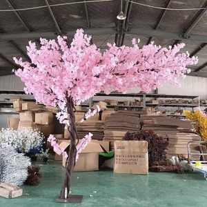 Cây hoa anh đào nhân tạo, mái che đám cưới trong nhà, thân thiện với môi trường, làm từ lụa hồng, có thể tùy chỉnh, cao 200cm - Product Image 1