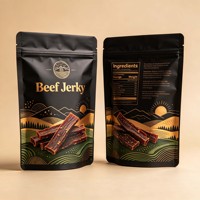 Sachet Doypack Personnalisé Imprimé pour Bœuf Séché, Refermable avec Fermeture Éclair, Marque Privée, pour Snacks à Base de Viande et Aliments Secs