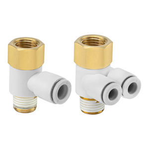 Connecteur pneumatique à double tuyau en cuivre KQ2VF/KQ2ZF 04/06/08/10/12-M3/M5/01/02 Taille du tube 8 mm Filetage interne et externe en spirale - Product Image 2