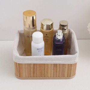 Ensemble de paniers de rangement <span class=keywords><strong>en</strong></span> bambou tressé à la main, 3 paniers organisateurs <span class=keywords><strong>en</strong></span> <span class=keywords><strong>osier</strong></span> multi-usages, style minimaliste moderne, rectangulaires pour bureau - Product Image 3