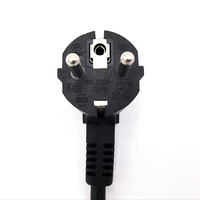 Câble d'alimentation CA européen homologué VDE REACH, CEE 7/7 Euro 16A 250V, prise Schuko angulaire à 3 broches, conducteur en cuivre pur, 1,5 m