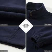 Sweat-shirt à fermeture éclair intégrale en polaire polaire personnalisé OEM en gros, uniforme d'entreprise, logo, doublure thermique extérieure pour veste en duvet
