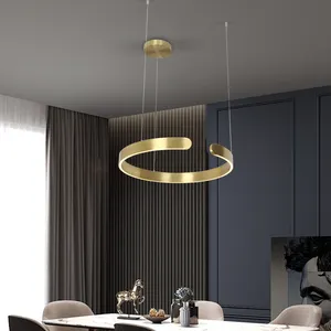 Minimal industrial modern illuminazione a sospensione lampadario a sospensione a soffitto lampadario ad anello per interni lampada a sospensione a cerchio a led