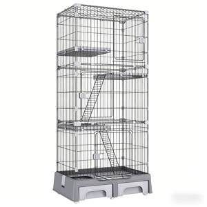 Grande <span class=keywords><strong>cage</strong></span> à chat d'intérieur à plusieurs niveaux avec plateformes et échelles pour parc de jeu pour animaux domestiques - Product Image 6