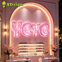Enseigne Commerciale LED XDsign – Diamant Éblouissant Personnalisé, Enseigne Publicitaire 3D en Acier Inoxydable LED Irisé pour Voiture Bluetooth