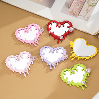 Pendentifs en métal en forme de cœur effet miroir avec surface réfléchissante pour chaussures d'été perforées et sangles de téléphone