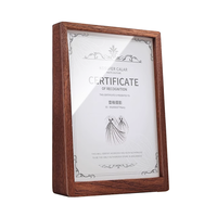 Support de présentation de table autoportant en acrylique transparent avec base en bois recyclable moderne pour cartes de prix en magasin, restaurant, bureau