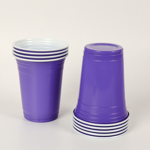 Logotipo personalizado vasos de plástico doble color púrpura juego plástico rojo fiesta tazas con tenis de mesa - Product Image 3