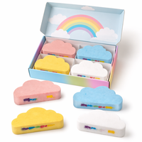 Juego de Bombas de Baño Arcoíris OEM, 4 Piezas de 120g Cada Una, a Base de Plantas, Hechas a Mano, Blancas, Azules, Amarillas, Rosas, Coloridas, Efervescentes, Hidratantes, en Caja de Regalo