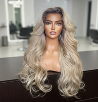 Perruque Lace Front 13x4 en Cheveux Humains Blond 613, Dentelle HD Transparente, Sans Colle, Pré-épilée avec Baby Hair, pour Femmes Noires