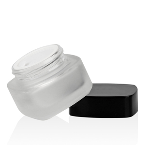 Hộp Đựng Mỹ Phẩm Rỗng Lọ Thủy Tinh Vuông 2Oz Lọ Đựng Kem Thủy Tinh Mờ Trong Suốt 60G <span class=keywords><strong>60Ml</strong></span> Có Nắp Màu Đen Bán Sỉ - Product Image 3