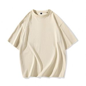 Wholesale Custom Logo Printed 260Gsm Double Yarn Drop Shoulder Round Neck <b>Men's</b> Cotton T-<b>Shirt</b> <b>Silk</b> Screen Blank T <b>Shirt</b> - Product Image 3