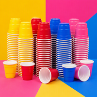 Gelas Plastik 2oz Tahan Lama Berwarna-warni untuk Acara Keluarga, Piknik Luar Ruangan, Pernikahan, dan Perayaan Liburan.