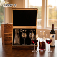 Ensemble de carafes à vin personnalisées de luxe avec boîte en bois, verres à vin et accessoires pour cadeaux d'entreprise, marques de vin en gros