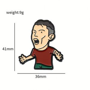 Pin Metálico Galvanizado de <span class=keywords><strong>Estrella</strong></span> de Fútbol para Personajes de Dibujos Animados, Venta Caliente Transfronteriza - Product Image 6
