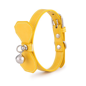 Collares para mascotas de color sólido con lazo y campana ajustables para gatos pequeños - Product Image 2