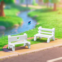 Accessoire de jardin miniature DIY - Chaise de loisirs en forme de cœur - Ornement de petite chaise en PVC