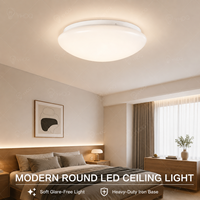 Plafonnier LED Rond Moderne 12W-96W, Montage Encastré, Base en Fer, Diffuseur PC, Lampe Dôme Minimaliste pour Chambre et Salon
