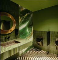 Panneau mural en feuille de marbre PVC brillant de conception moderne personnalisée pour la décoration intérieure