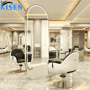 KISEN Stainless Steel Salon Display Cabinet Dressing <b>Table</b> And Storage Shelves Two-way Bathroom Makeup For Barber Shop Use - Product Image 6
