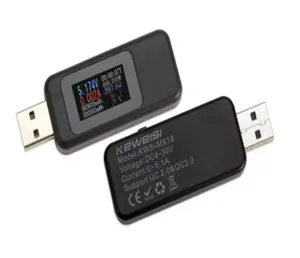 KWS-MX19, 13MA Detektor USB Layar Warna-warni Voltmeter Ammeter USB Tester Tegangan Monitor Kapasitas Daya Arus