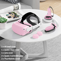 Ensemble de coques de protection en silicone pour Meta pour Oculus Quest 2, accessoires VR, 7 en 1, coque pour casque, coque pour le visage