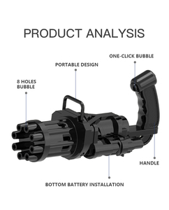 Máquina de burbujas automática para niños, juguete de aire libre, Mini pistola de burbujas negra Gatling, <span class=keywords><strong>2021</strong></span> - Product Image 5