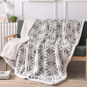 Suave invierno cálido acogedor esponjoso Navidad Año Nuevo Jacquard Sherpa manta personalizada impresa Sherpa polar doble capa - Product Image 4
