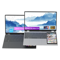 Laptop OEM con Doppio Schermo Intel N95 Quad-Core, Display IPS 15.6"+7", 16GB RAM, 256GB SSD, Tastiera Inglese, Vendita all'Ingrosso