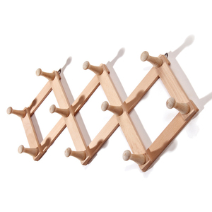 Creative Beech Wall Mounted Hanger Folding Wooden <strong>Coat</strong> <strong>Hook</strong> <strong>Rack</strong> - Product Image 1