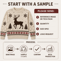 Pull en tricot personnalisé pour homme, style Noël nordique, laine 12GG, manches longues, chaud pour l'hiver, OEMODM, pull jacquard de Noël