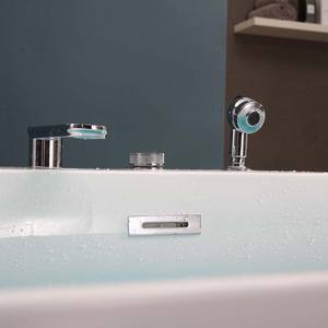 อ่างอาบน้ำอะคริลิคทรงสี่เหลี่ยมหรูหราอ่างน้ำวนอ่างสปาแบบอิสระอ่างอาบน้ำ - Product Image 5