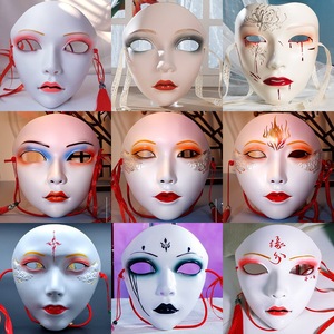 หน้ากากไซเบอร์พังก์สำหรับผู้ชาย อุปกรณ์จัดงานปาร์ตี้สวยงาม สไตล์โบราณ หน้ากากฮั่นฝู อุปกรณ์เสริมชุดคอสเพลย์อนิเมะ - Product Image 3