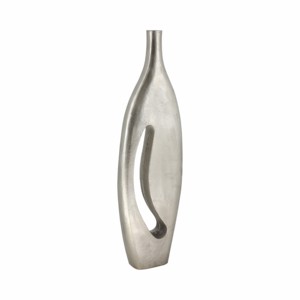 Vaso in metallo con dettagli a intaglio, moderno vaso decorativo per fiori, da esporre sul tavolo del soggiorno - Product Image 3