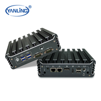 Nuevo Dual Core 2,5G Industrial SSD 32 GB Core I5 7360U Mini PC Barebone System con puertos LAN Ethernet DDR4 Ram AU/US Plugs