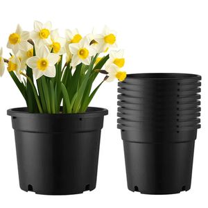 Pots en plastique noir pleine taille de 1 à 25 gallons, conteneurs de pépinière robustes et jardinières coniques rondes colorées - Product Image 3