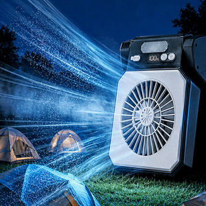 Ventilador <span class=keywords><strong>Solar</strong></span> para Camping com Lanterna LED, Recarregável via USB, Ventilador de Mesa Portátil com 3 Velocidades, Bateria de 4000mAh+ para Aventuras ao Ar Livre - Product Image 2