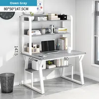 Bureau d'ordinateur intégré moderne avec étagère et panneau en bois pour usage commercial, étudiants, maison de location, bureau d'étude et d'écriture