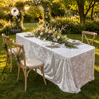 Nappes de table blanches pour banquet, résistantes aux plis, en velours froissé, rectangulaires, pour table à manger, pour mariage, fête