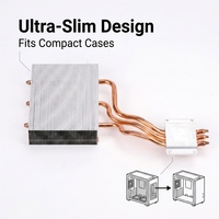 Custom 4 Copper Heat Pipe CPU Heatsink Low Profile Aluminum Radiator for AIO Mini PC Industrial Thermal Solution