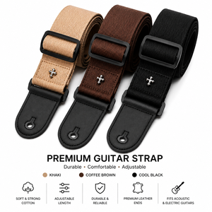 Vintage ayarlanabilir deri gitar askısı basit Pick cep dokuma deri yaylı çalgılar parçaları aksesuarları için biter - Product Image 3