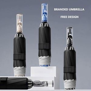Parapluies personnalisés pour le soleil et la pluie, parapluies pliants inversés imprimés avec poignée transparente pour promotions - Product Image 6