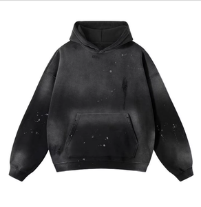 Sweat-shirt à capuche pour homme FLOWORA, coupe classique, couleur unie, coton French Terry avec impression DTF - Product Image 5