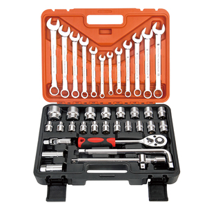 Conjunto de Soquetes Multifuncionais de 108 Peças com Chaves de 1/2" e 1/4" para Reparo Automotivo, Kit de Ferramentas Ajustáveis em Balde - Product Image 6