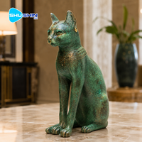 Sculpture vintage en laiton de la déesse égyptienne Bastet, statue de chat en bronze, décoration de table intérieure