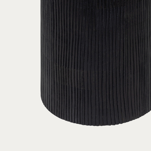 Nueva mesa auxiliar de gran venta con superficie redonda de mármol Forest y base de madera de mango con acabado negro. - Product Image 4
