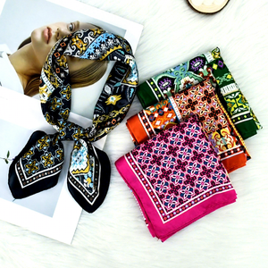 Wholesale Custom Logo Brand Designer 70*70 Digital Printing Floral Square Satin <strong>Silk</strong> <strong>Scarf</strong> <strong>Women</strong> Spring Stylish Luxury High - Product Image 1