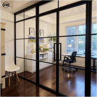 Cloison de séparation en verre trempé monocouche de 30 mm, insonorisation 45 dB, système de cloison de bureau moderne et écologique avec cadre en aluminium