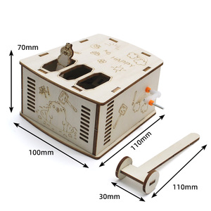 Juego de Ciencia de Madera Whack A Mouse 100x110x70mm, Juguete Educativo Manual para Niños, Proyecto STEM DIY - Product Image 1
