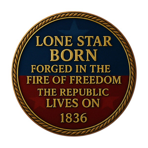 Moneta Commemorativa da Collezione in Bronzo Anticato, Artigianato Metallico a Tema Stato del Texas, Forgiata nel Fuoco della Libertà - Product Image 3